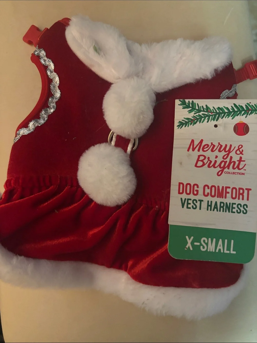 🩻 Christmas Red Dog Comfort Vest Harness - X-Small